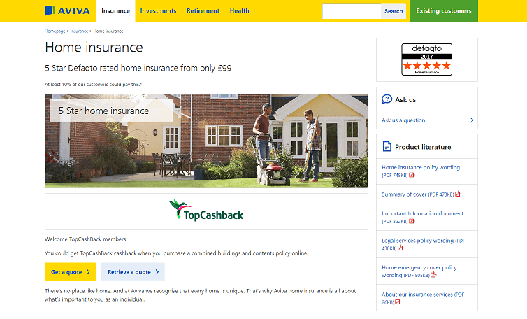 Aviva Home Insurance Discount Offers & Cashback Deals | TopCashback